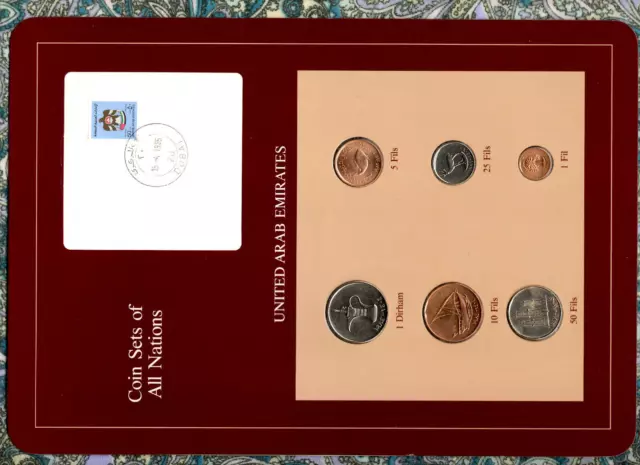 Coin Sets of All Nations UAE United Arab Emirates UNC 1973-1986 1 Fil 1975