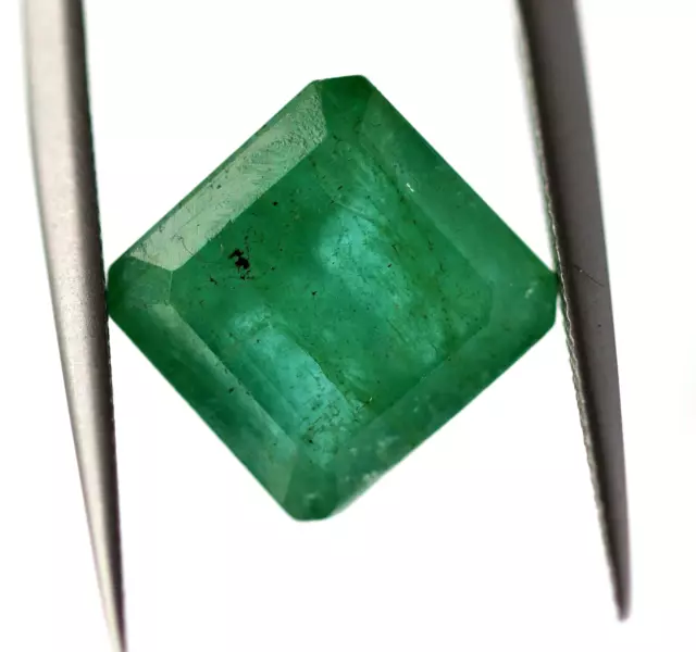 9 MM Taille Coupe Carré Naturel Vert Émeraude 5.97 CT Non Traitée Certifié Gemme