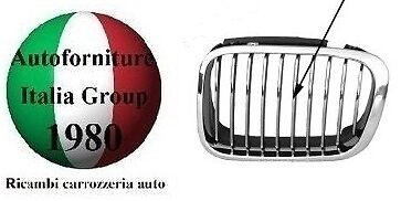 Griglia Radiatore Dx Tutta Cromata Maschera Per Bmw Serie 3 E46 98>01 1998>2001