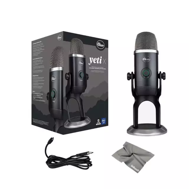 Blue Yeti X Professional USB Condenser Microphone For Gaming Podcasting Black