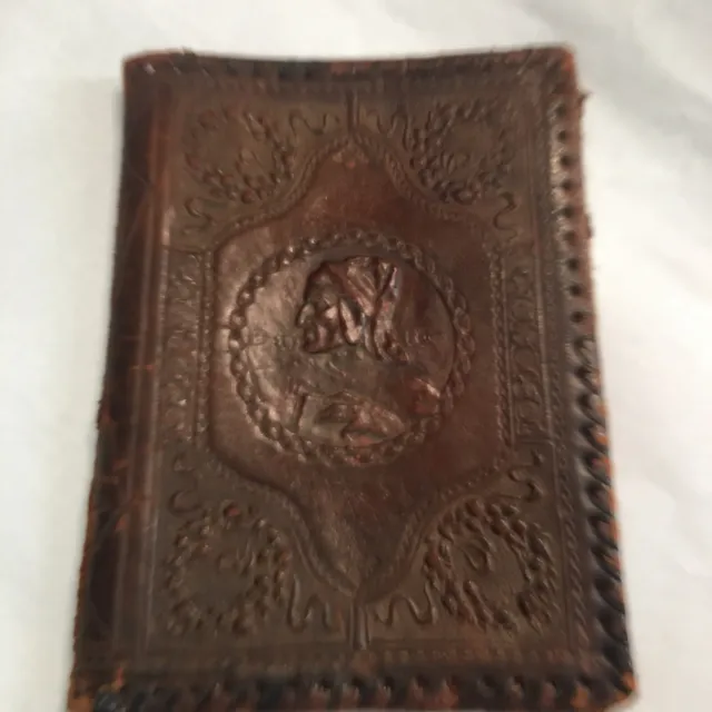 VTG Leather Book  Journal / book Cover  Embossed Tooled