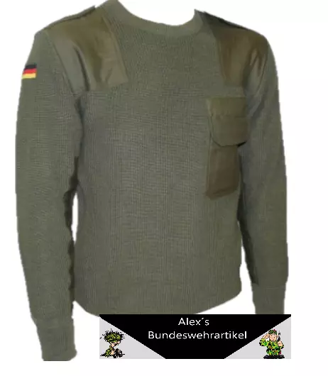 original Bundeswehr Pullover BW Pulli Wollpullover Arbeitspullover Oliv Neu