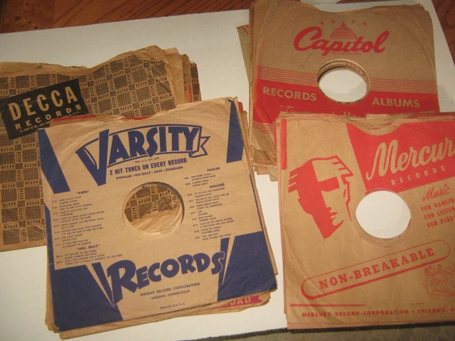 Lot Of 85 Company Record Sleeves For 78 Rpm Records Pop Rock And Roll Lot Of 85 Company Record Sleeves For 78 Rpm Records Pop Rock And Roll