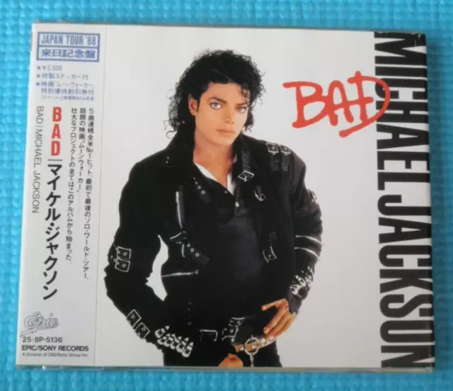 MICHAEL JACKSON CD Bad Japan Tour '88 w/Sticker Obi 1987 OOP 25.8P-5136