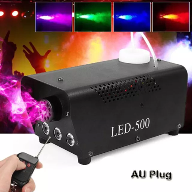 Smoke Machine RGB LED Party Club Disco DJ Effect Wireless Control-500W Fogger 3