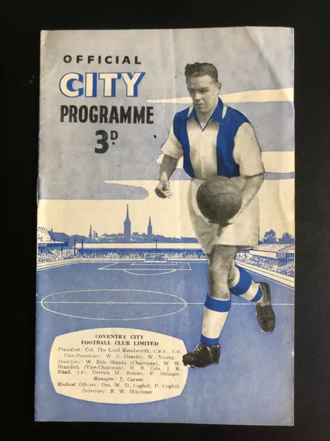 Coventry City versus Brighton & HA 29th October 1955 League Division 3 (South)