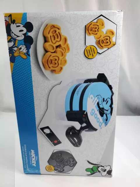 Disney Mickey Mouse and Minnie Mouse Double Flip Waffle Maker for 6 Waffles  (3 Mickey and 3 Minnie)