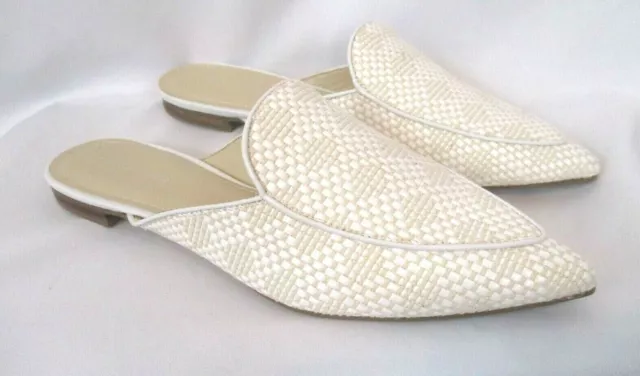 Marc Fisher Textile Mules Shoes Ambush White Multi Sz 9M Slide On Womens BR32