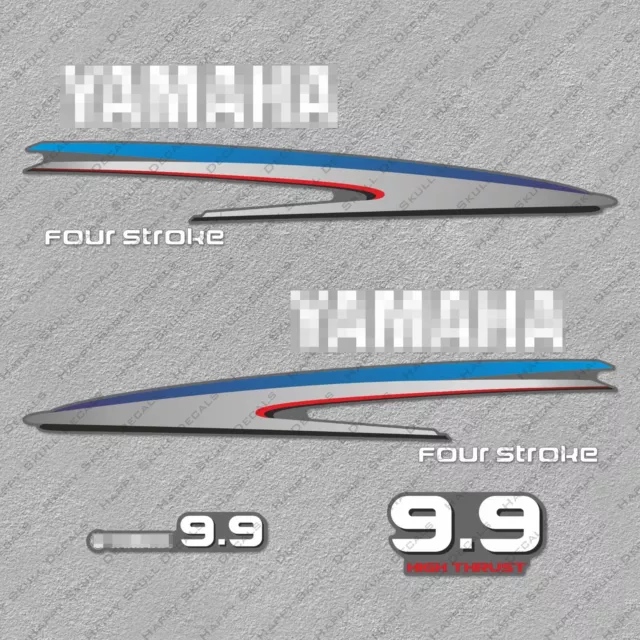 Yamaha 9.9HP Four Stroke Outboard Engine Decals Sticker Set reproduction 9.9 HP