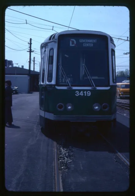 Trolley Slide - Boston MBTA #3419 LRV Streetcar 1977 Light Rail Train Transit 3