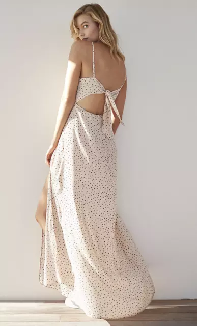 NWT Karlie Kloss Dot Print Tie Back Maxi Dress SOld out value $88 Sz Large