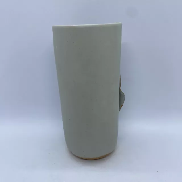 Studio Art Pottery Vase Leaf Design signed 3