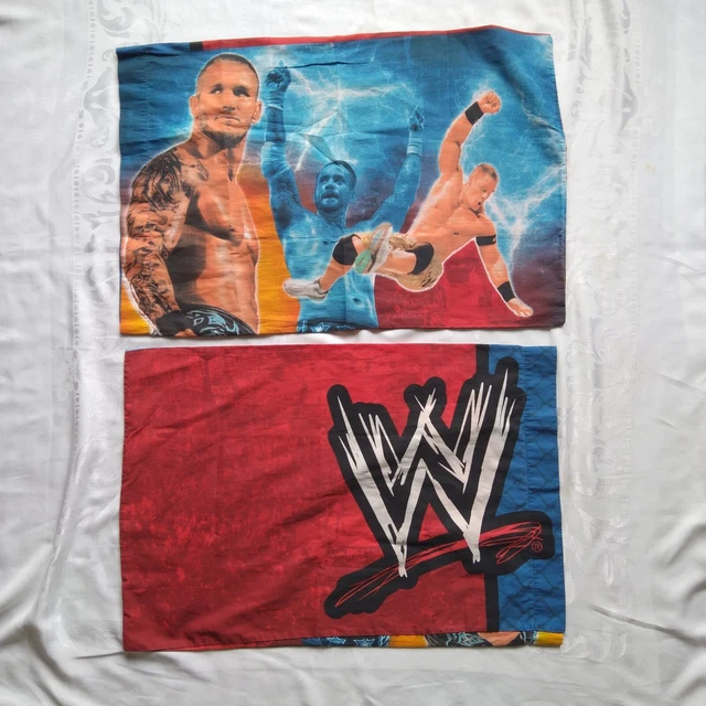 (2) Funda de almohada de doble cara WWE 2012 Wrestling 30x20 John Cena Randy Orton