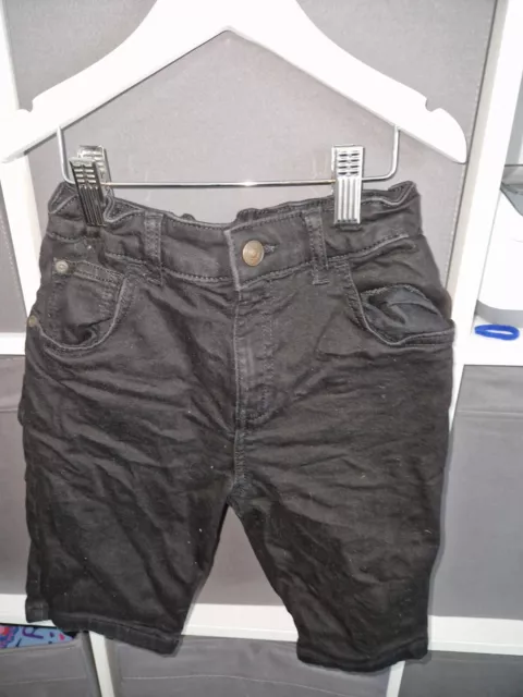 Pantaloncini magri River Island per ragazzi in denim nero età 9-10 anni vita regolabile