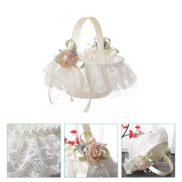 Cesta de mano niña de las flores pedrería cestas para pedrería corbata decoración de boda