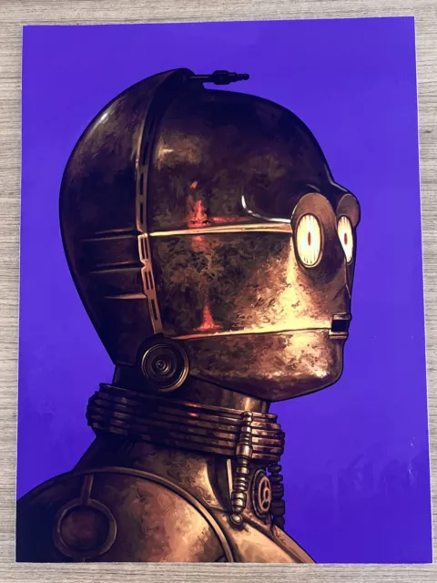 C3PO  Star Wars Portrait Mike Mitchell Signed Print MONDO