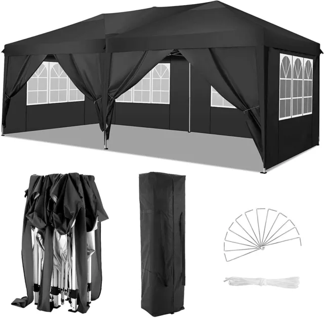 3x3M/3x6M Pavillon Gartenpavillon Gartenzelt Partyzelt  Klapp Pavilon Festzelt