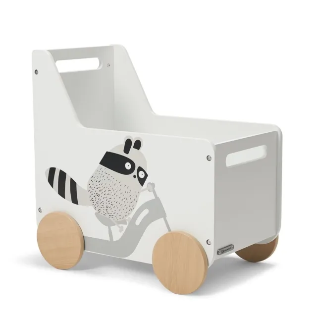 Scatola giocattoli Kinderkraft PROCOON, scatola portaoggetti con ripostiglio, bianca