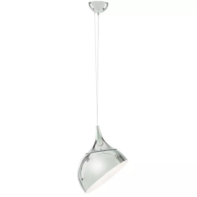 Litecraft Ceiling Pendant Adjustable 1 Light With Dome Shade - Chrome Clearance