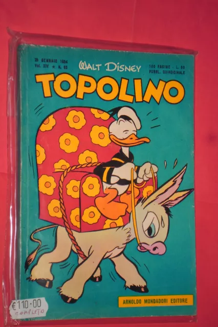 WALT DISNEY TOPOLINO libretto n° 83- originale mondadori-1953 completo bollino