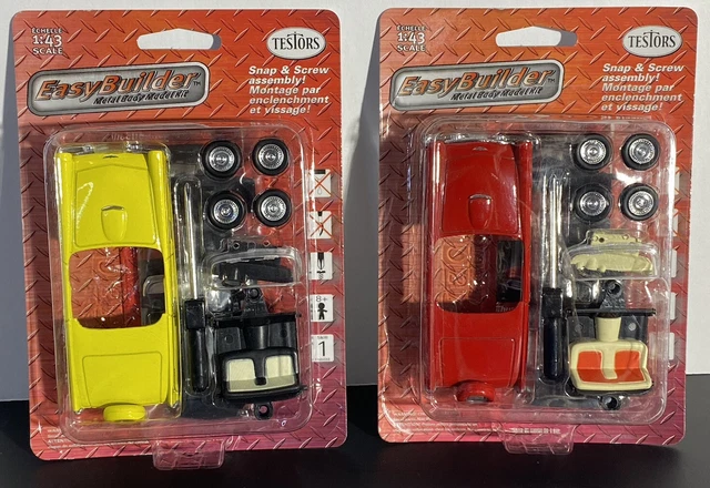 Lot of 2, 2003 Testors Easy Builders 1:43 Ford Thunderbird Metal Body Model Kits