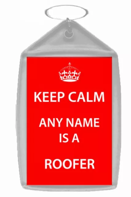 Roofer Personalised Keep Calm Keyring