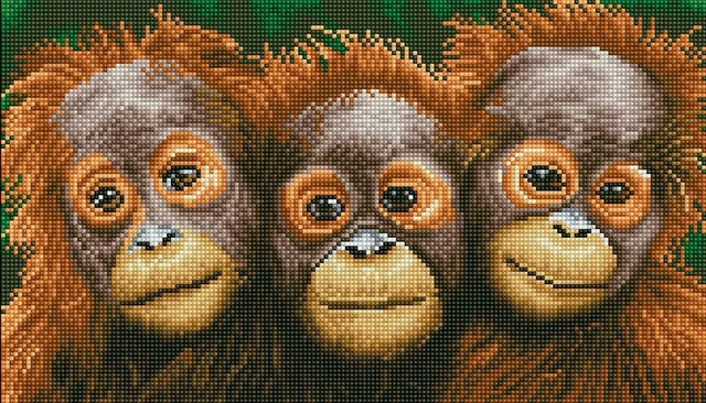 UK  Orangutan ,Full Drill, Square Diamonds , Diamond Painting Kit