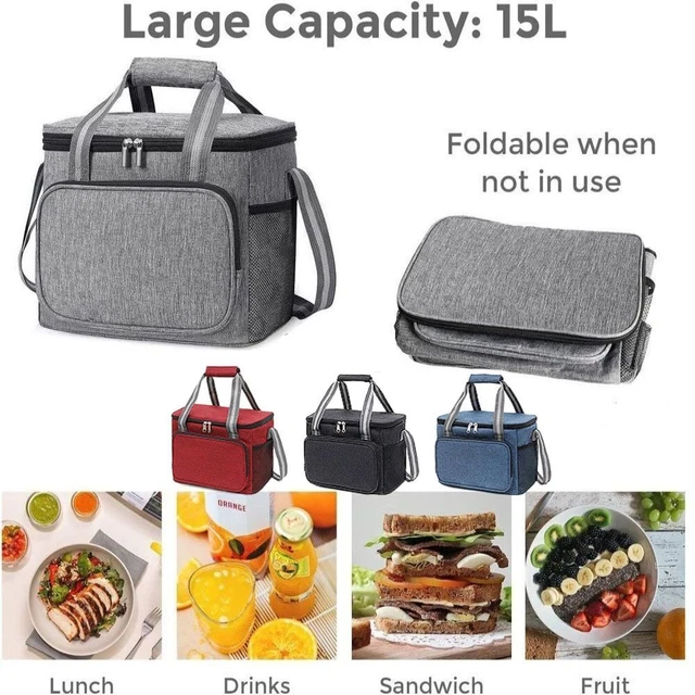 INSULATED COOL BAG 15L Cooler Bags Office Lunch Bag for Work £13.75