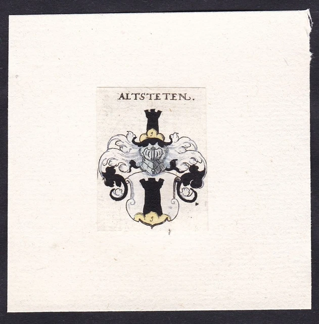 Altsteten Altstetten Escudo Abrigo De Arms Heráldica Grabado 17. Jh