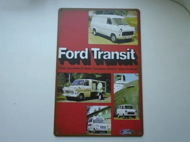 Large vintage style MK1 Ford Transit Van tin, metal advertising sign, garage