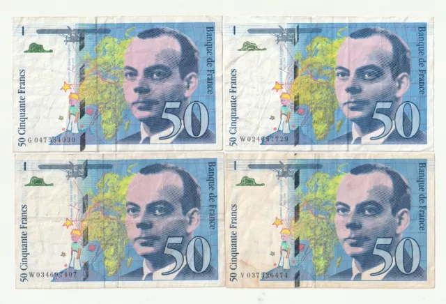 4 X 20 Francs French Banknotes 1990'S