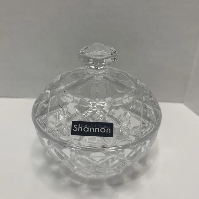 Crystal Covered Box Or Suga Bowl "Dublin" Made by Shannon. Comes In Original Box