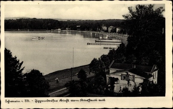 Ak Schwerin in Mecklenburg, Zippendorfer Bucht vom Kurhaus aus - 2947105