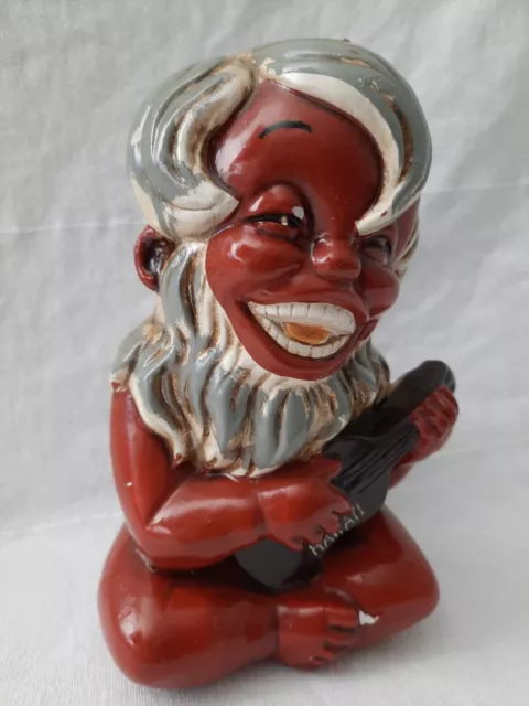 1970's Era Hawaiiana Vintage  Menehune Coin Bank by Anekona 7" Figural Hawaii