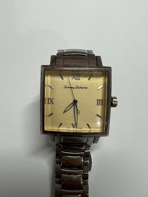 TOMMY BAHAMA STERLING SILVER Men s 34mm SWISS Watch 210.00 PicClick UK