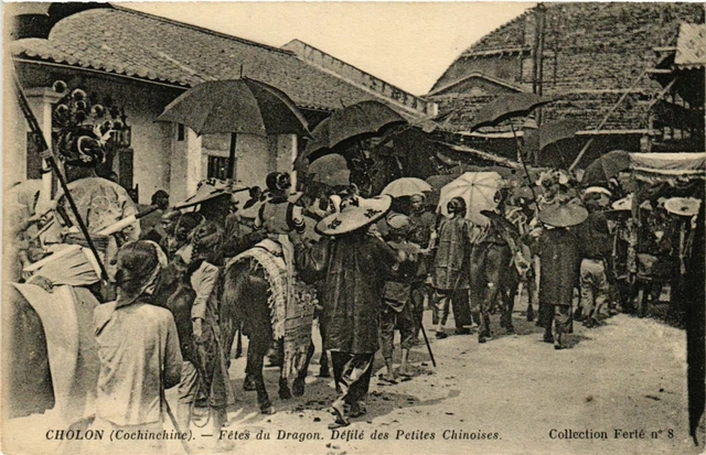 CPA AK INDOCHINA Cholon Fetes du Dragon VIETNAM (956931)