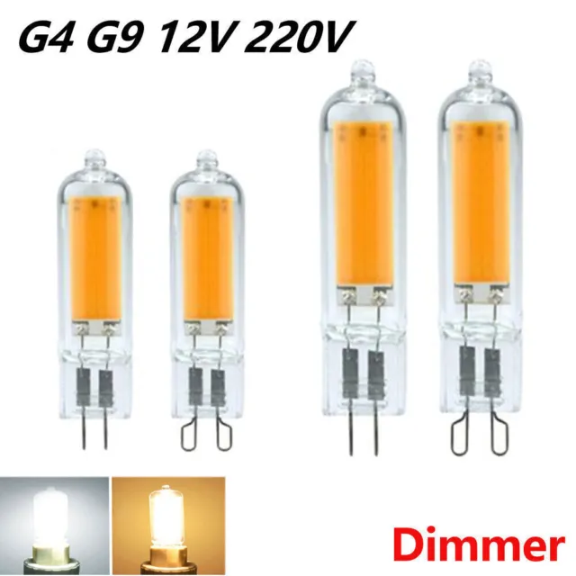 G4 G9 LED Birnen 3W 5W Warmweiß Kaltweiß Leuchtmittel COB 12V/220V Lampen Dimmer