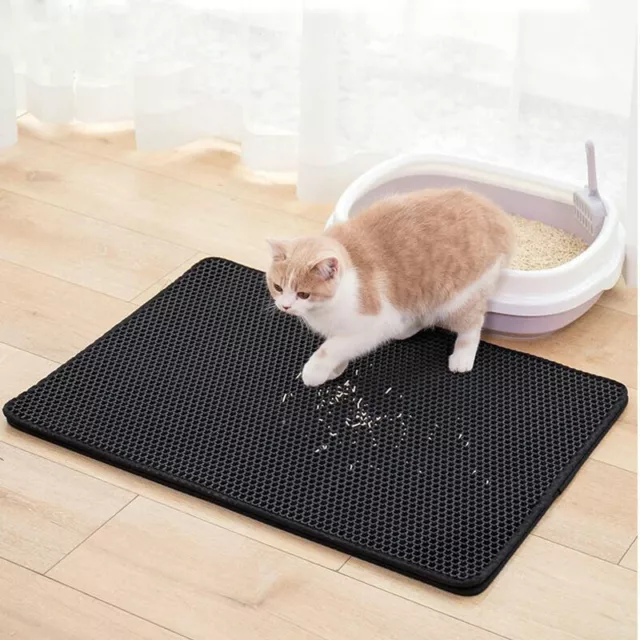 Cat Litter Tray Mat Double-Layer Pad Trapper EVA Foam Rubber Rug for Cats Kitten