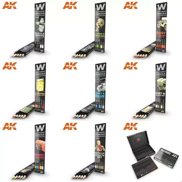 AK Interactive Weathering Pencils (Choose your Sets) - All Sets Available