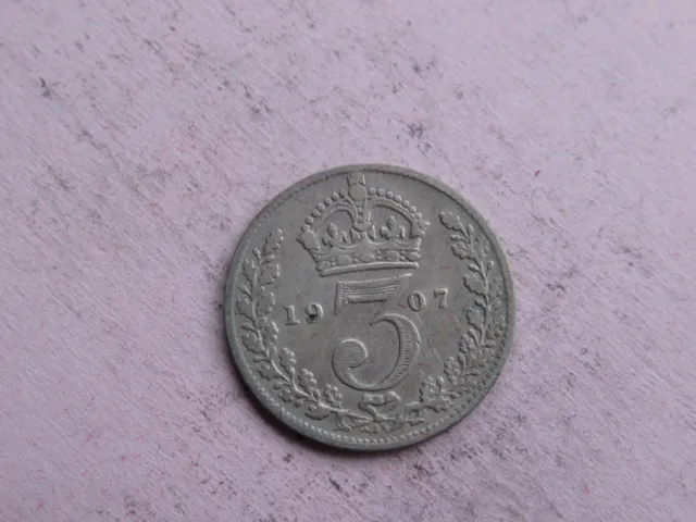 1907  3d Threepence Three Pence Silver Collectable Grade