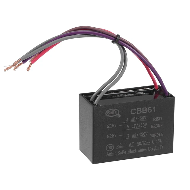 Ceiling Fan Capacitor CBB61 4/5/7uF 350V AC 5 Wires Metallized