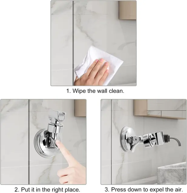 Adjustable Shower Head Holder Suction Cup Handheld Wall Mount Bathroom Bracket 2