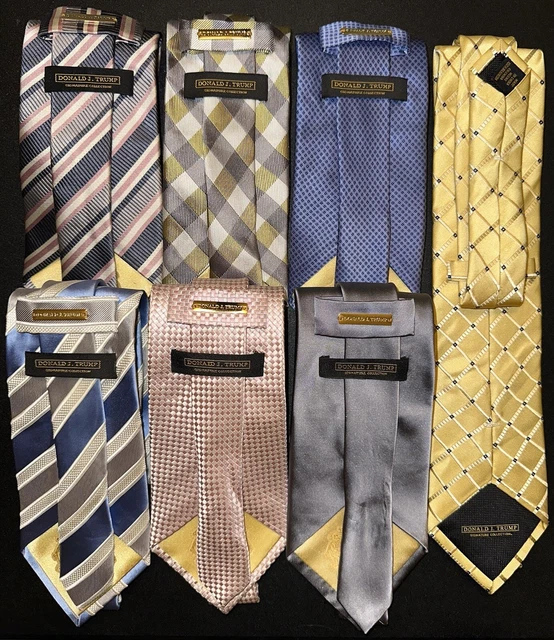 DONALD TRUMP Tie Lot of 7 Stripe Plaid Solid Republican President GOP