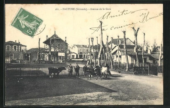 CPA Facture, Avenue de la Gare