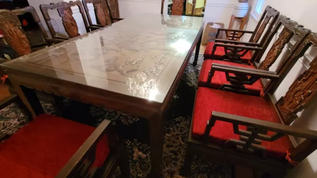 Exquisite Antique Chinese Handcarved Dining Room Table Set - $9,750 (Maryland)