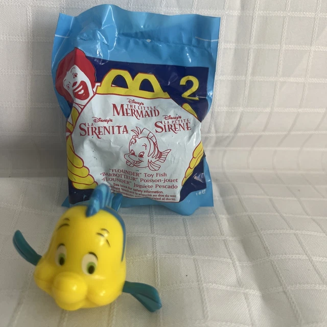 1996 MCDONALDS HAPPY Meal Toy Disney The Little MermaidFlounder 2NIP