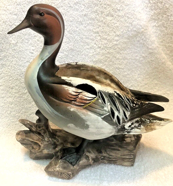 Vintage Enesco Pintail Duck Planter - E-2004 Painted Porcelain Matte Finish