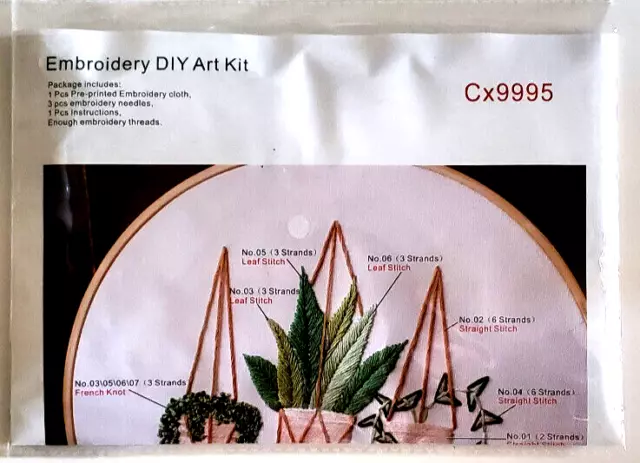 Kit de arte bordado hágalo usted mismo estampado Cx9995