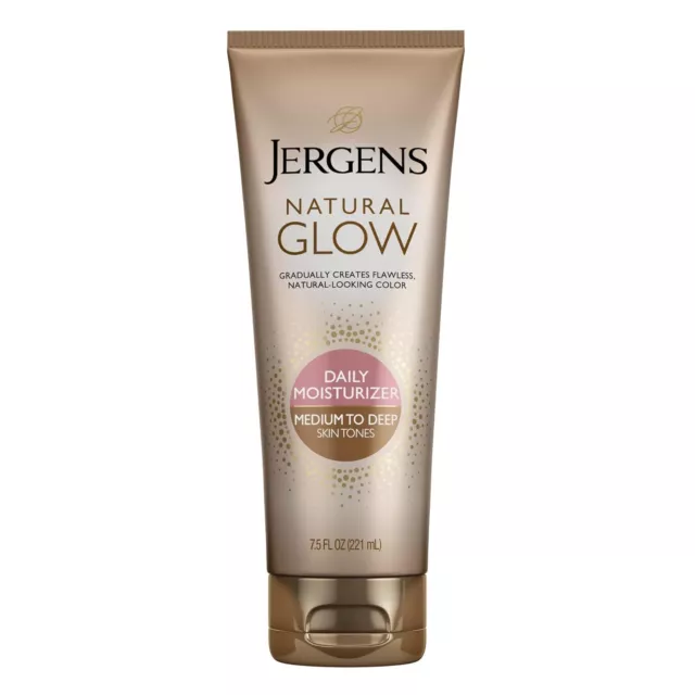 Jergens Natural Glow Self Tanner Lotion, Daily Sunless Fake Tanning, Medium to D