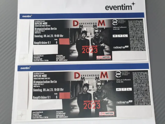 2 Depeche Mode / Tickets - Berlin Olympiastadion Memento Mori Tour 2023 !